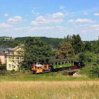 Historic train on the Windbergbahn track  (© Till Menzer)